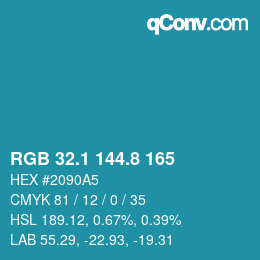 Color code: RGB 32.1 144.8 165 | qconv.com