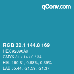 Color code: RGB 32.1 144.8 169 | qconv.com