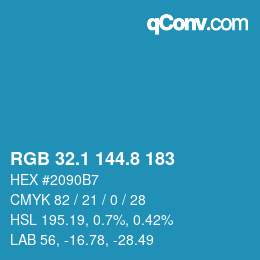 Color code: RGB 32.1 144.8 183 | qconv.com