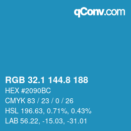 Color code: RGB 32.1 144.8 188 | qconv.com