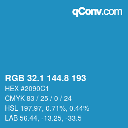 Color code: RGB 32.1 144.8 193 | qconv.com
