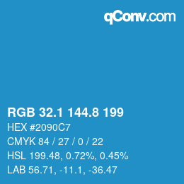 Color code: RGB 32.1 144.8 199 | qconv.com