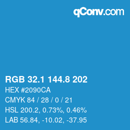 Color code: RGB 32.1 144.8 202 | qconv.com