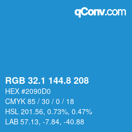 Color code: RGB 32.1 144.8 208 | qconv.com