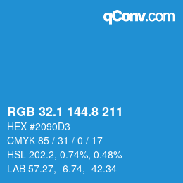 Color code: RGB 32.1 144.8 211 | qconv.com