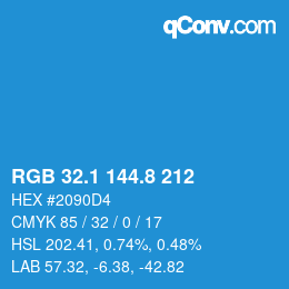 Color code: RGB 32.1 144.8 212 | qconv.com