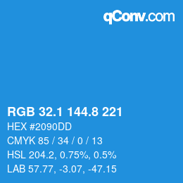 Color code: RGB 32.1 144.8 221 | qconv.com