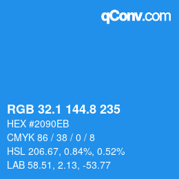 Color code: RGB 32.1 144.8 235 | qconv.com