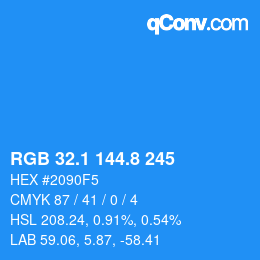 Color code: RGB 32.1 144.8 245 | qconv.com