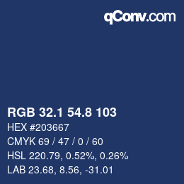 Color code: RGB 32.1 54.8 103 | qconv.com