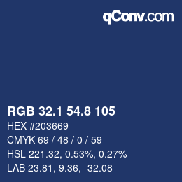 Color code: RGB 32.1 54.8 105 | qconv.com