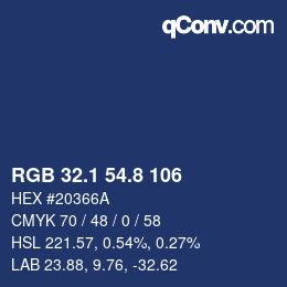 カラーコード: RGB 32.1 54.8 106 | qconv.com