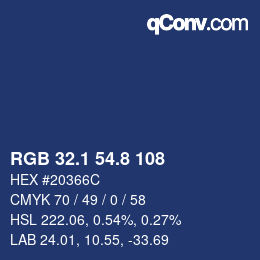 カラーコード: RGB 32.1 54.8 108 | qconv.com