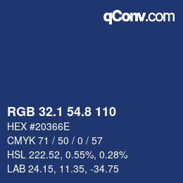 カラーコード: RGB 32.1 54.8 110 | qconv.com