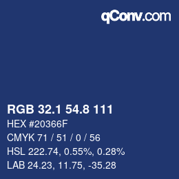 Color code: RGB 32.1 54.8 111 | qconv.com