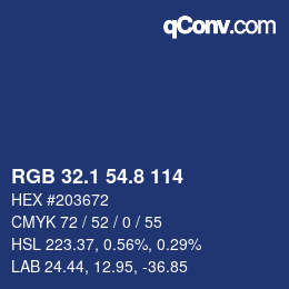 カラーコード: RGB 32.1 54.8 114 | qconv.com