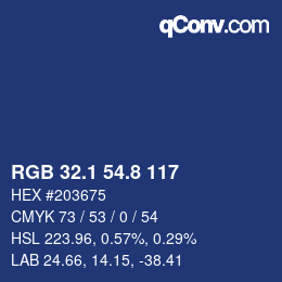 Color code: RGB 32.1 54.8 117 | qconv.com