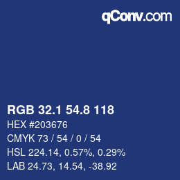カラーコード: RGB 32.1 54.8 118 | qconv.com