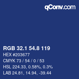 カラーコード: RGB 32.1 54.8 119 | qconv.com