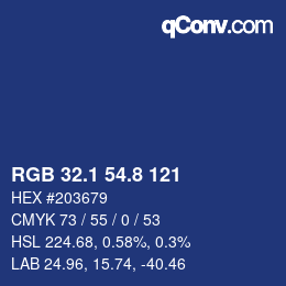 Color code: RGB 32.1 54.8 121 | qconv.com