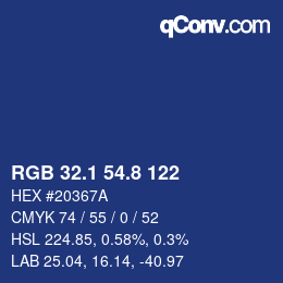 Color code: RGB 32.1 54.8 122 | qconv.com