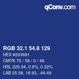Color code: RGB 32.1 54.8 129 | qconv.com