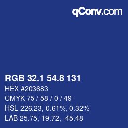 Color code: RGB 32.1 54.8 131 | qconv.com