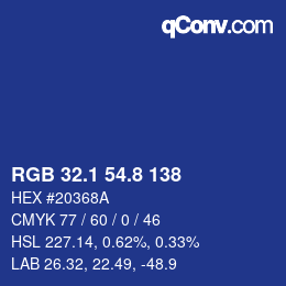Color code: RGB 32.1 54.8 138 | qconv.com