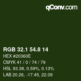 カラーコード: RGB 32.1 54.8 14 | qconv.com