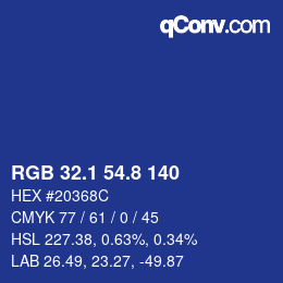Color code: RGB 32.1 54.8 140 | qconv.com