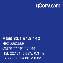 Color code: RGB 32.1 54.8 142 | qconv.com