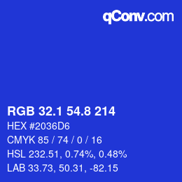 カラーコード: RGB 32.1 54.8 214 | qconv.com
