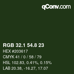 カラーコード: RGB 32.1 54.8 23 | qconv.com