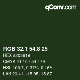 Color code: RGB 32.1 54.8 25 | qconv.com