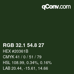 Color code: RGB 32.1 54.8 27 | qconv.com