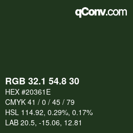 カラーコード: RGB 32.1 54.8 30 | qconv.com
