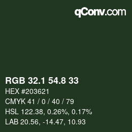 Color code: RGB 32.1 54.8 33 | qconv.com