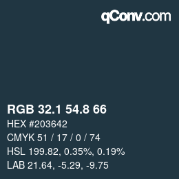 Color code: RGB 32.1 54.8 66 | qconv.com
