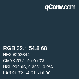 Color code: RGB 32.1 54.8 68 | qconv.com