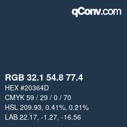 カラーコード: RGB 32.1 54.8 77.4 | qconv.com