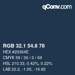 Color code: RGB 32.1 54.8 78 | qconv.com