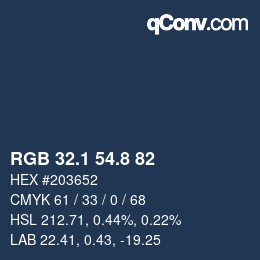 Color code: RGB 32.1 54.8 82 | qconv.com