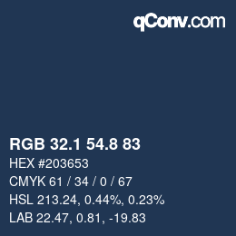 Color code: RGB 32.1 54.8 83 | qconv.com