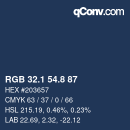 Color code: RGB 32.1 54.8 87 | qconv.com