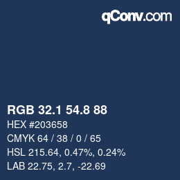 Color code: RGB 32.1 54.8 88 | qconv.com