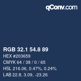 Color code: RGB 32.1 54.8 89 | qconv.com