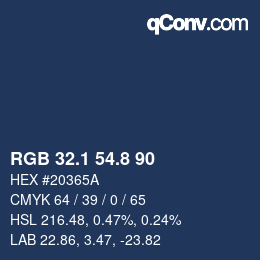 Color code: RGB 32.1 54.8 90 | qconv.com