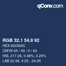 Color code: RGB 32.1 54.8 92 | qconv.com