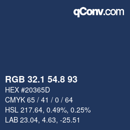 Color code: RGB 32.1 54.8 93 | qconv.com