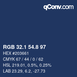 Color code: RGB 32.1 54.8 97 | qconv.com
